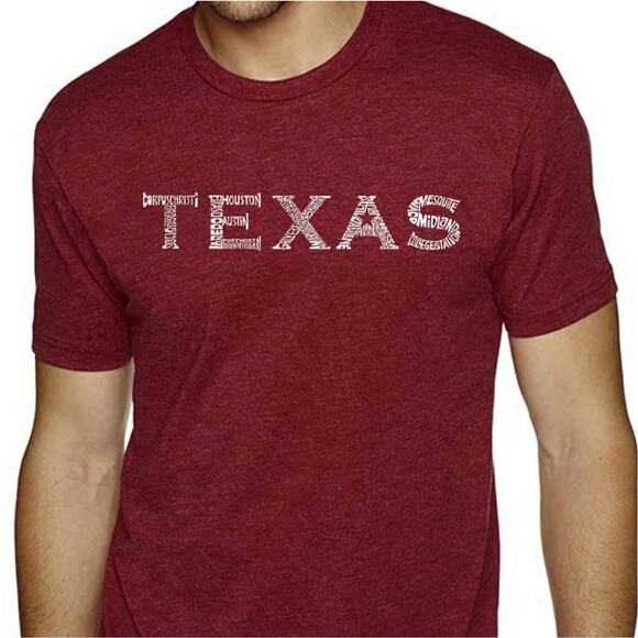 LA Pop Art Other - L.A.Pop Art NWT Texas cities written out graphic short sleeve t-shirt men's sz L